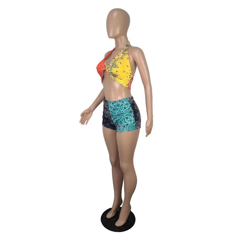 Женский спортивный костюм из 2 предметов привлекательный с принтом бюстгальтер