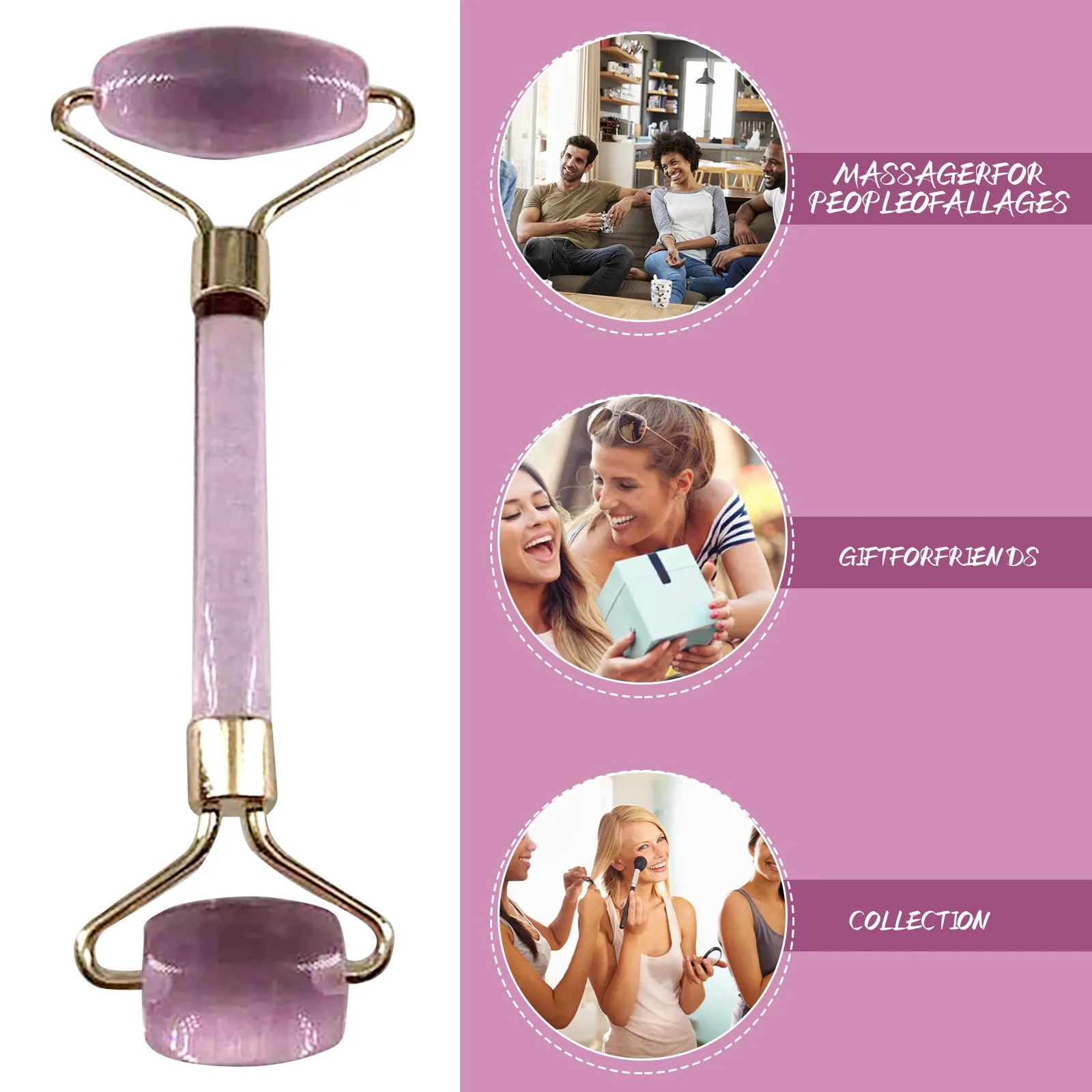 

HAICAR Beauty Tools Facial Massage Instrument Double Head Facial Massage Jade Roller Face Body Head Neck Nature Beauty Device