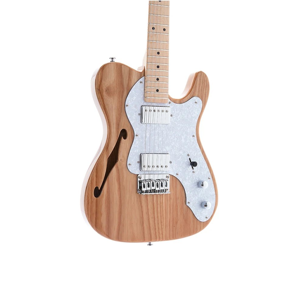 

Semi Hollow Body TL Classic Electric Guitar ASH Body Nature Color Hardtail Bridge