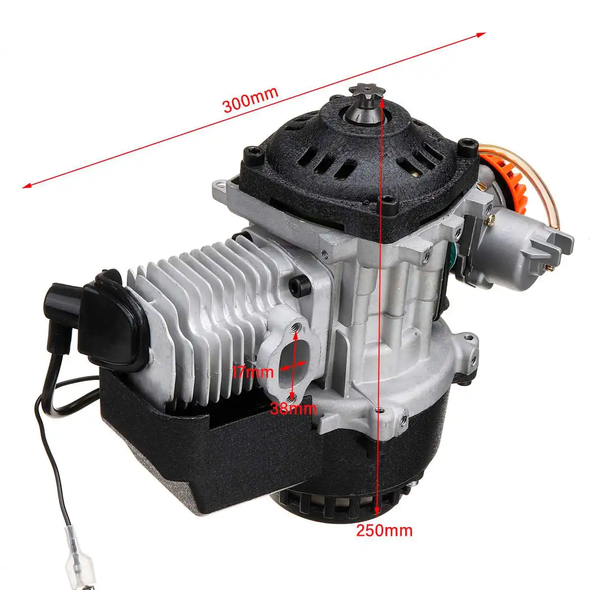 

2 Stroke 49cc Pull Start Engine Sprocket Motor Transmission Engine Air Filter Mini Pocket Pit Quad Dirt Bike ATV 4 Wheel
