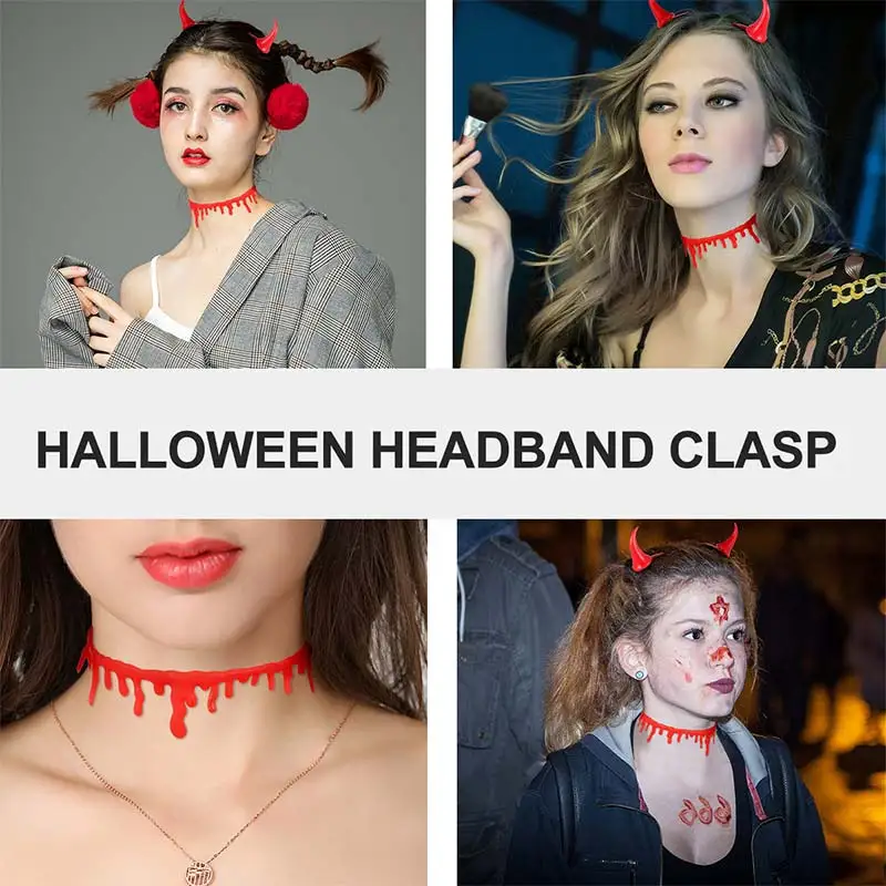 3 шт. регулируемый комплект ожерелья в форме дьявольского рога на Хэллоуин с