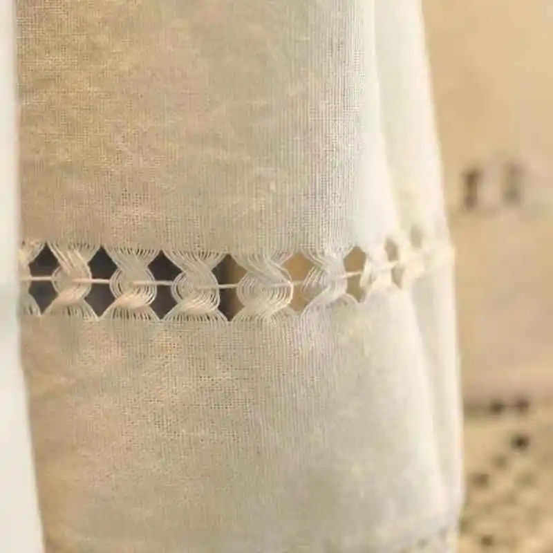 Американский деревня Стиль бежевого цвета из хлопка и льна с крючком кофейная