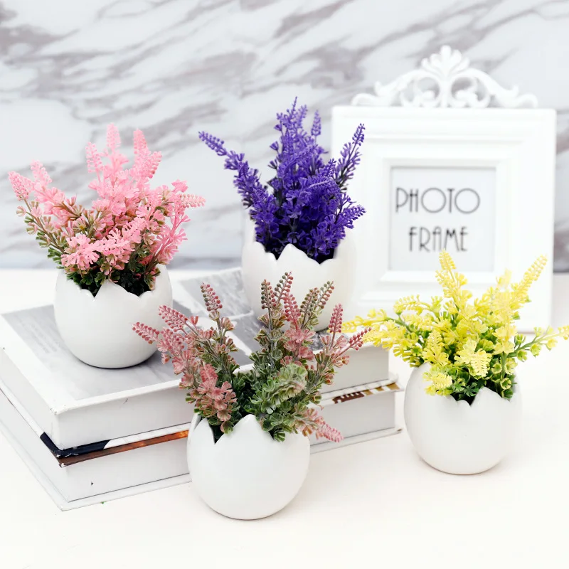 INNO Artificial Lavender w/White Ceramic Pot/Decorative Faux Flower Planter | Дом и сад