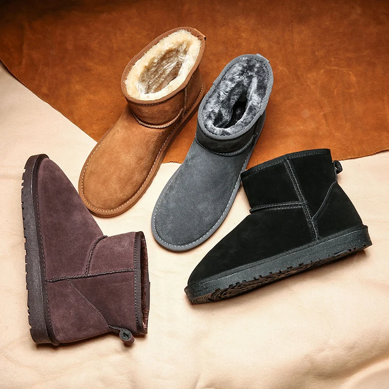 Зимние мужские зимние ботинки из водонепроницаемой замши с мехом Botines Hombre Bottine Botki