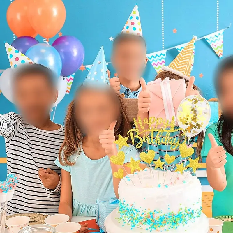 

Happy Birthday Cake Topper Wedding party Cake Topper Acrylic Cake Supplies Confetti Balloon BirthdayCakes Supplies Party Decor