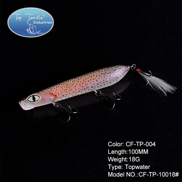 CFTP004 Topwater карандаш пресноводный карандаш светящийся глаз Приманка для рыбалки 100 мм 18 г - Цвет: CFTP004