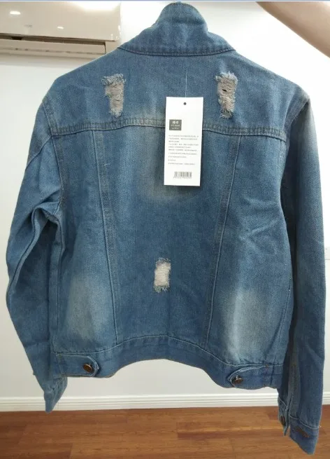 Женская джинсовая куртка Корейская версия короткая из денима с длинным рукавом