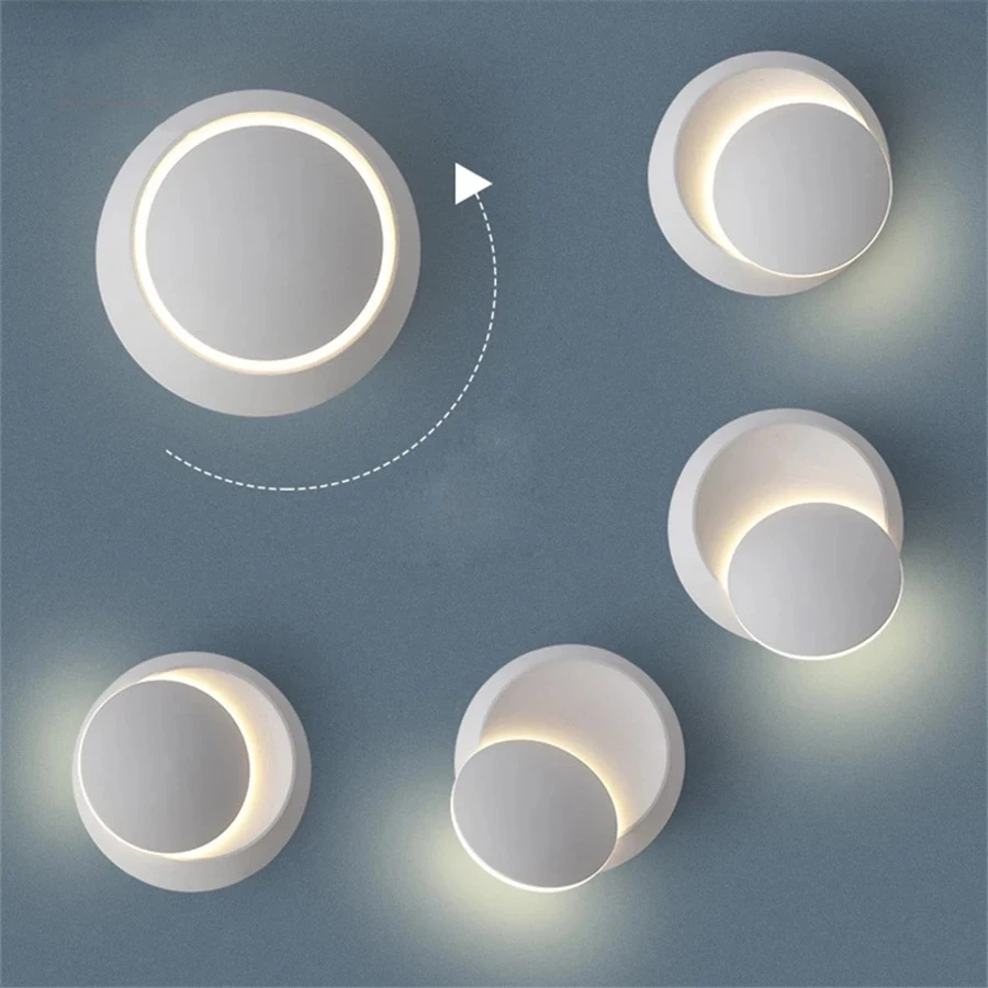 Современный светодиодный настенный светильник 360 градусов вращение