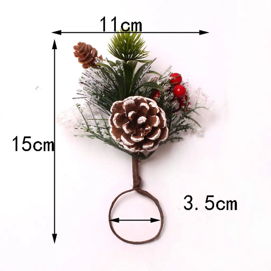 

5Pcs Christmas Napkin Rings Cherry Pinecone Table Decor Handmade for Banquet
