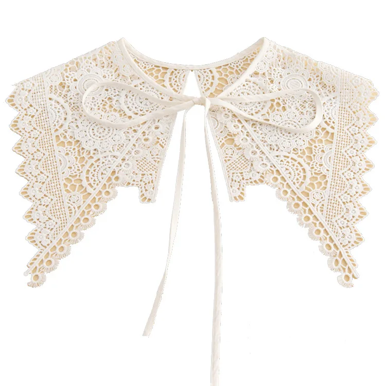 

Vintage Palace Style Doll False Fake Collar Womens Hollow Out Crochet Lace Half Shirt Necklace Shawl Detachable False Collar