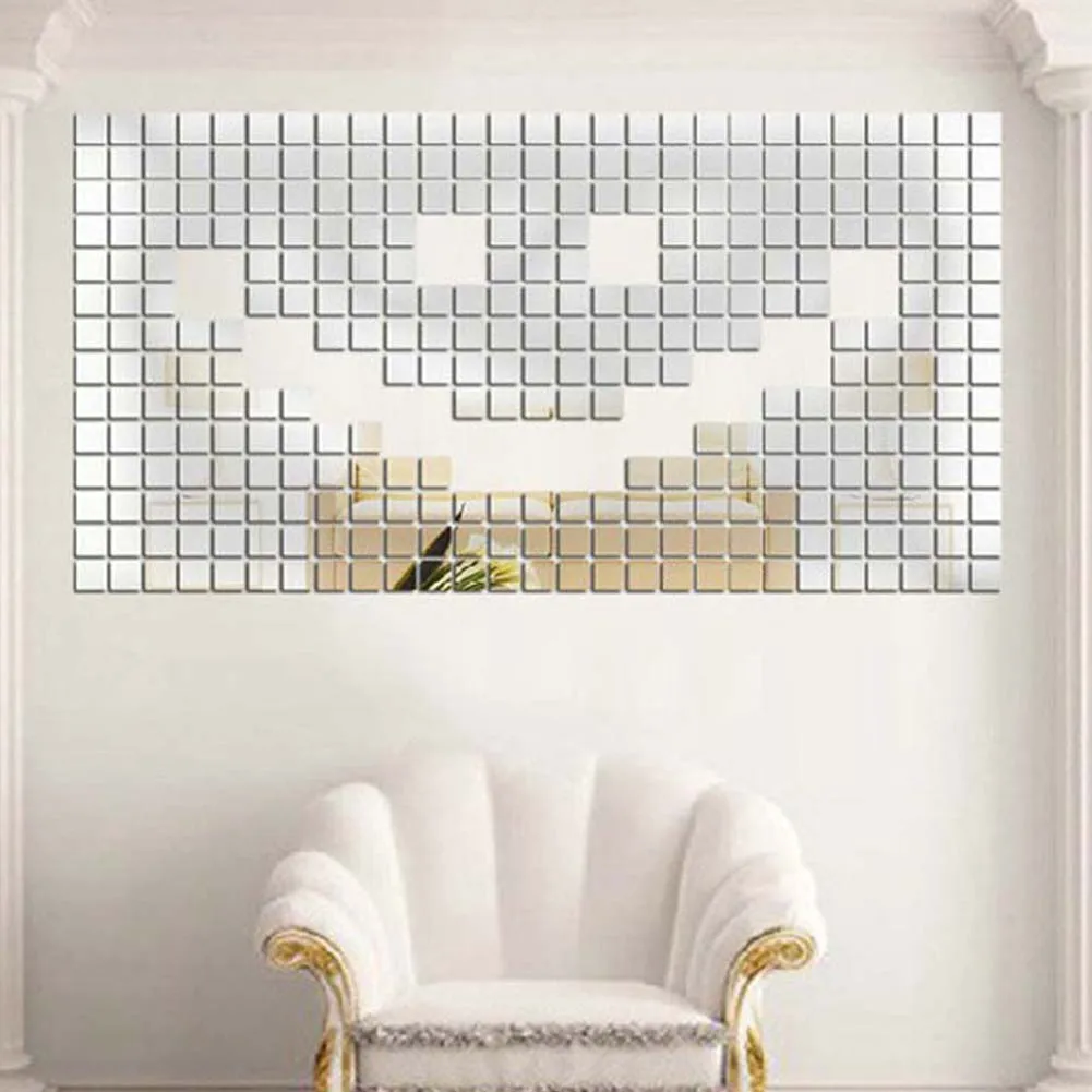 20 шт./компл. мозаика 3d квадратная зеркальная кристальная Настенная Наклейка