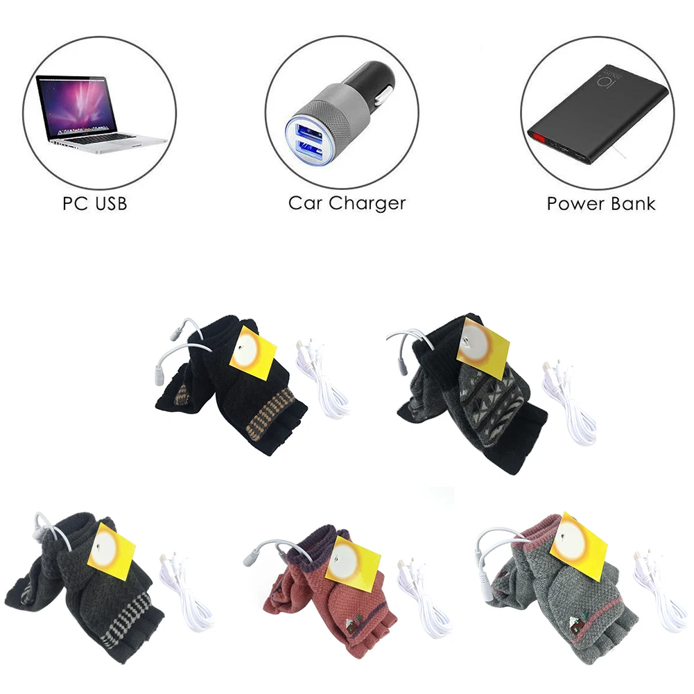 Unsex походные перчатки для катания на лыжах с USB зарядкой кашемировые игр модные