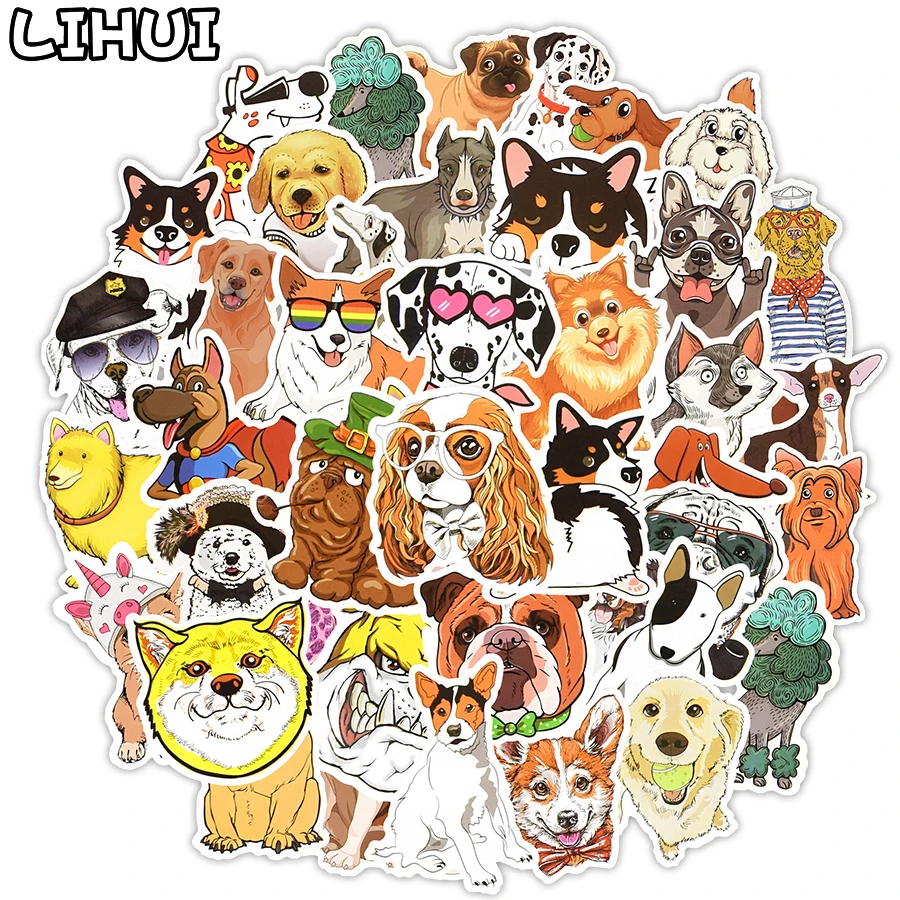 

50 PCS Cute Dog Sticker Corgi Dachshund Animal Stickers to DIY Water Bottle Laptop Phone Suitcase Car Decals Toys for Kids Gifts