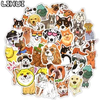 50 pcs cute dog sticker corgi dachshund animal stickers to diy water bottle laptop phone suitcase car decals toys for kids gifts