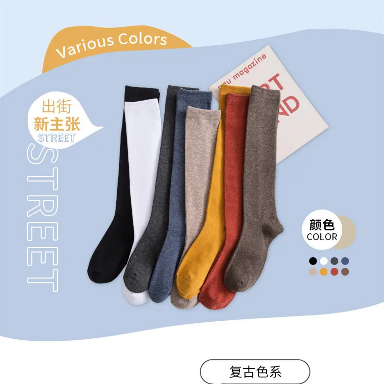 

Women Stocking Ladies Thin Thin Legs Ins Fashion JK Socks Solid Color Stockings Over Knee Socks