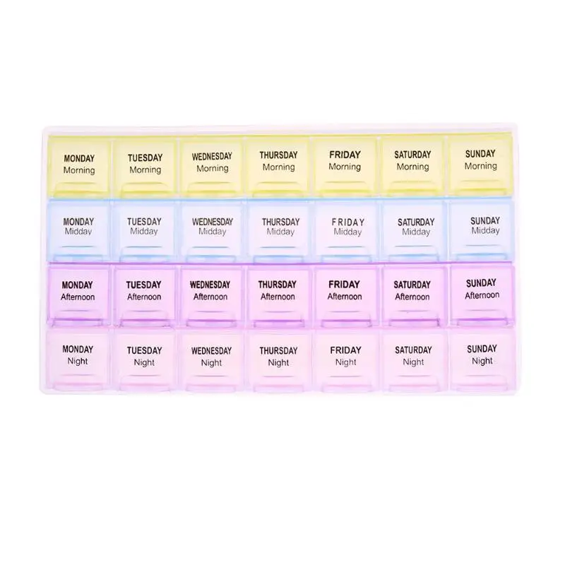 Мини органайзер для таблеток держатель планшета 4 ряда 7 дней еженедельный