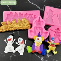 clown cartoon soft silicone mold for resin clay moulds chocolate cake candy mold fondant decorating steam oven available