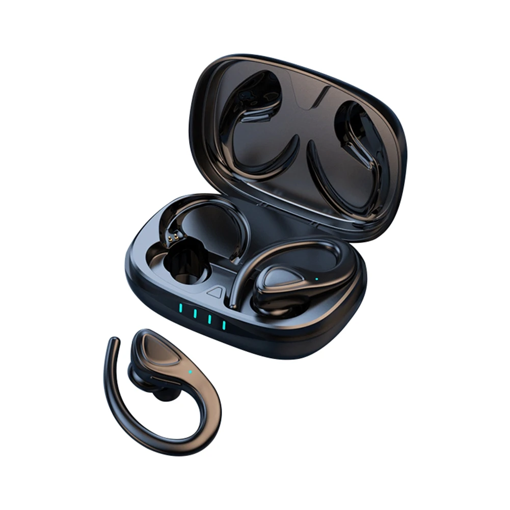 

Bluetooth-compatible Earphones Sport Earbuds Headset with Charging Case Ear-mounted Earpieces