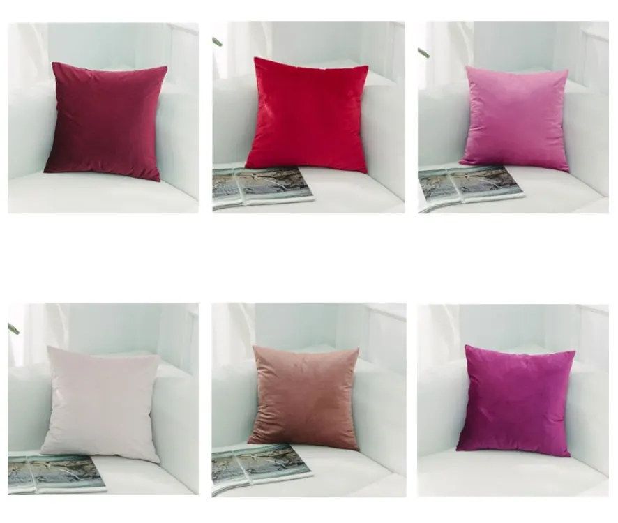 Nordic Style Velvet Pillowcase Simple Solid Throw Cushion Covers Square Pillow Cover for Bedroom Sofa Living Room Decoration
