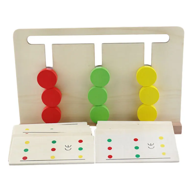 Материалы Монтессори деревянная игра в трех цветах для раннего развития детей