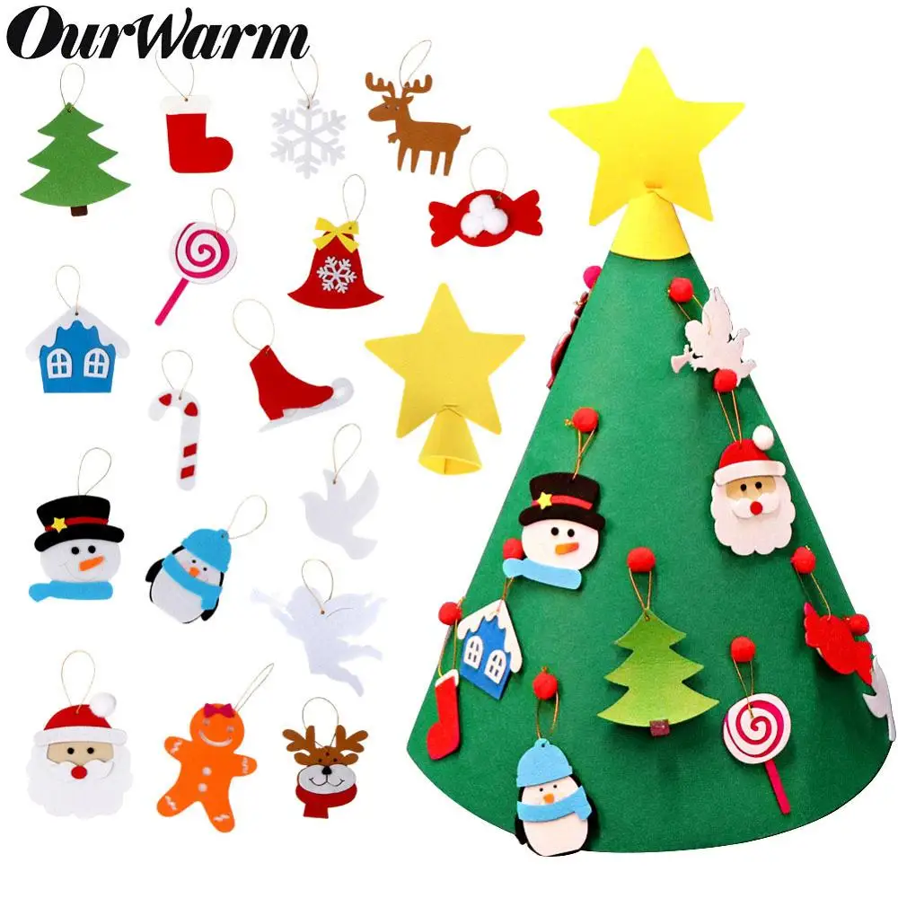 OurWarm 3D сделай сам для малышей новогодняя елка с Санта Клаусом снеговик украшения