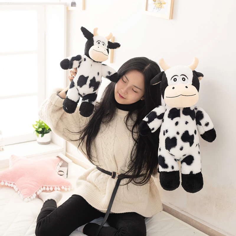 

40/60cm Stuffed Animal Plush Cow Cute Dolls Toys Appease Doll Birthday Gifts for Children Baby Standing Cattle White Soft