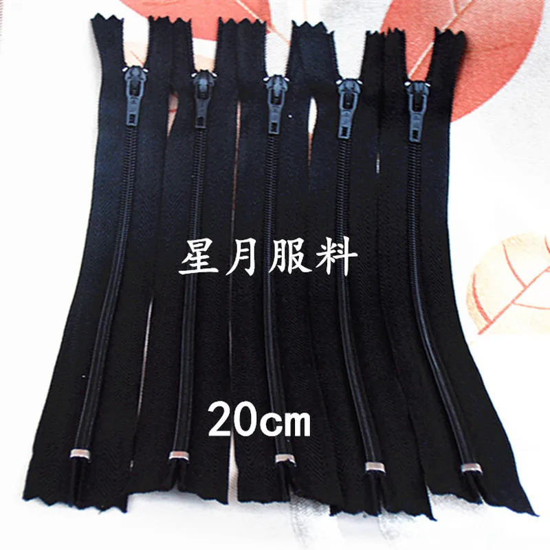 

100pcs/lot 3# 20cm Cheap Nylon Coil Zipper for Sewing Black White Repair Kit Pants Bag DIY Tailor Clothing Accessory Wholesale