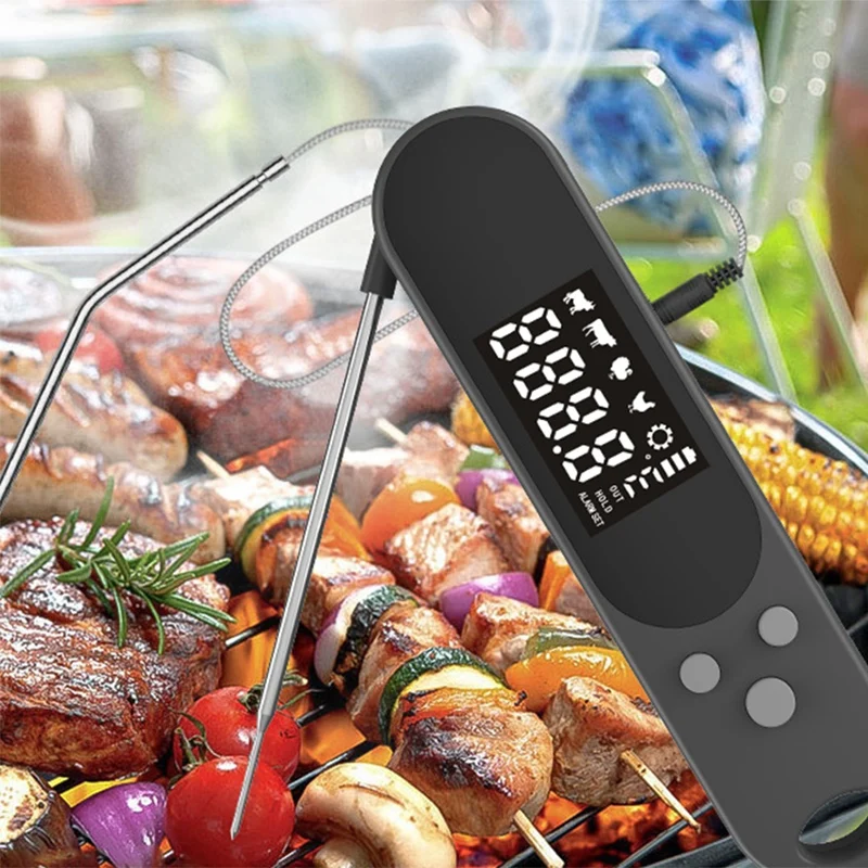 

Digital Meat Thermometer for Cooking, Instant Read Food Thermometer Oven Safe Cooking Thermometer with LCD Backlight