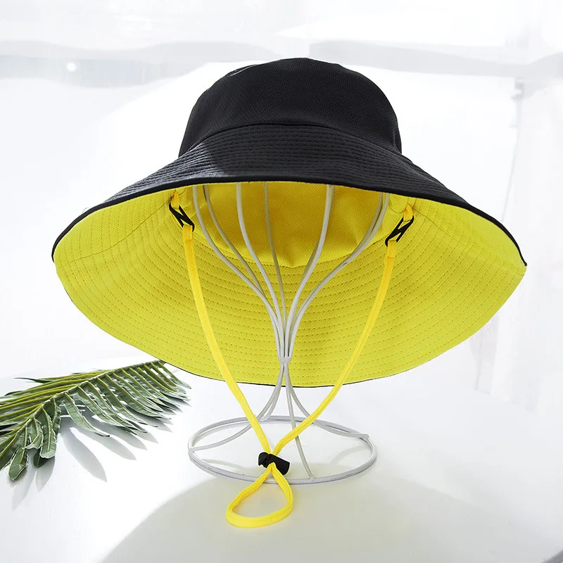 

Wide Brim Sun Hat Cap Casual Large Brim Reversible Bucket Hat Sports Hiking Fishing Female Cap Summer Beach Double-side Unisex