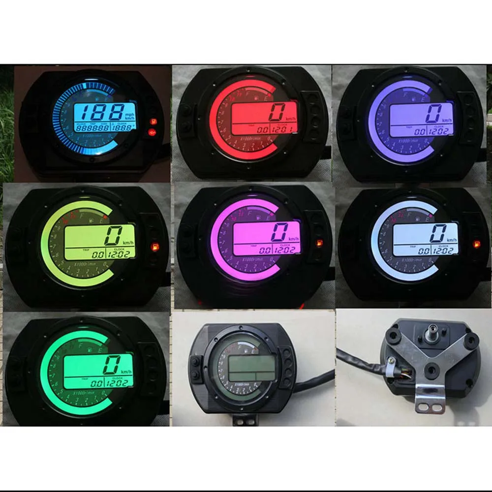 

Motorcycle 12500RPM Speedometer Digital Colorful LCD Display Speedometer Odometer Oil Level RPM Speed Meter Instruments