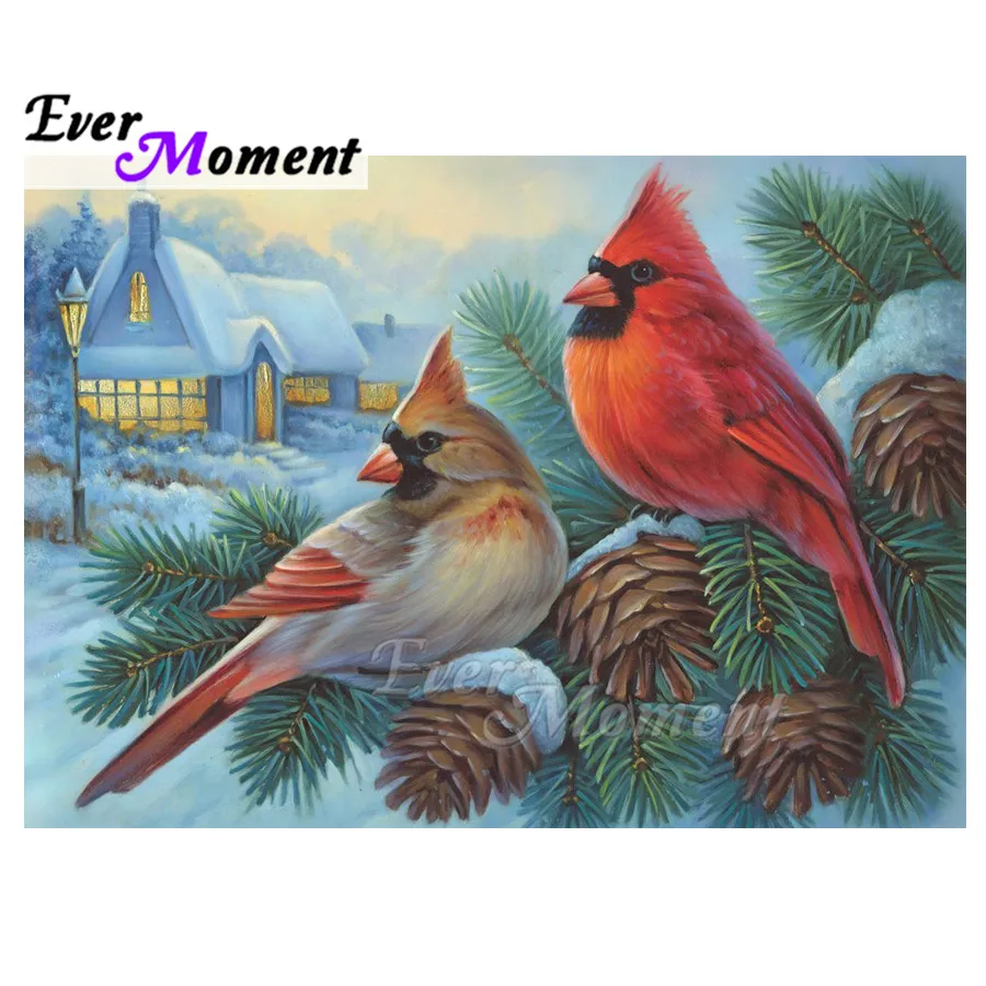 Алмазная живопись с изображением птицы снега сосновых орехов алмазная вышивка