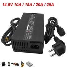 14.6V 10A 15A 20A 25A 30A LiFePO4 Battery Smart Charger For 4S 12V 12.8V LFP Touring Car Energy storage Fast Charger With Fan