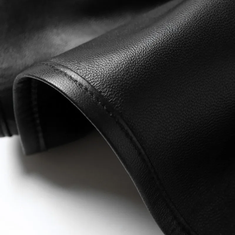 

High Hot Sale Quality Real Sheepskin Shorts Womens Winter Wide Leg Pants Women Casual Elastic Waist Leather Short Pant Female