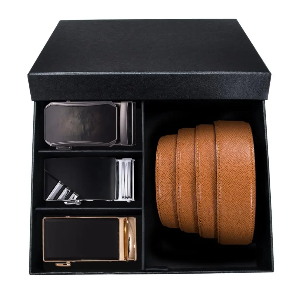 Ремень мужской из натуральной коровьей кожи с автоматической пряжкой в