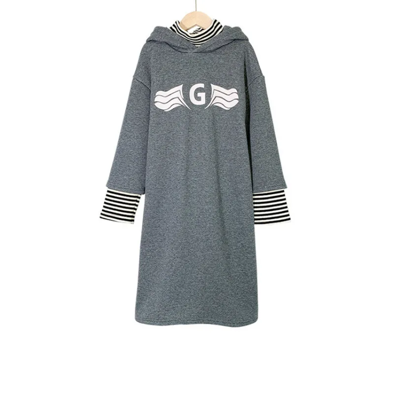 

Big Girls Sweatshirt Dress Kids Winter Warm Dress Plus Velvet Girls Casual Dress Children Cotton Clothes Age 4 -18Yrs CL529
