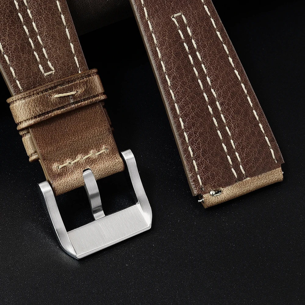 San Martin Horween Cow Leather Watchbands Watch Straps Bands 22mm Strap Comfortable Belts For Men Watches Retro Stylish Business