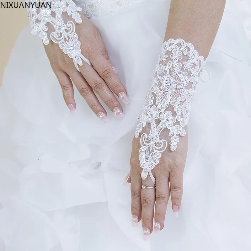 Перчатки без пальцев с бантом для невесты 1 пара | Свадьбы и торжества