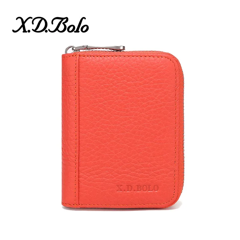 orange XDBOLO, новинка, кошелек для монет, Модный женский кошелек, однотонный, для ключей, для карт, многофункциональный, мини кошелек, женский клатч, дизайнерский, маленький кошелек, зеленый - Цвет: orange