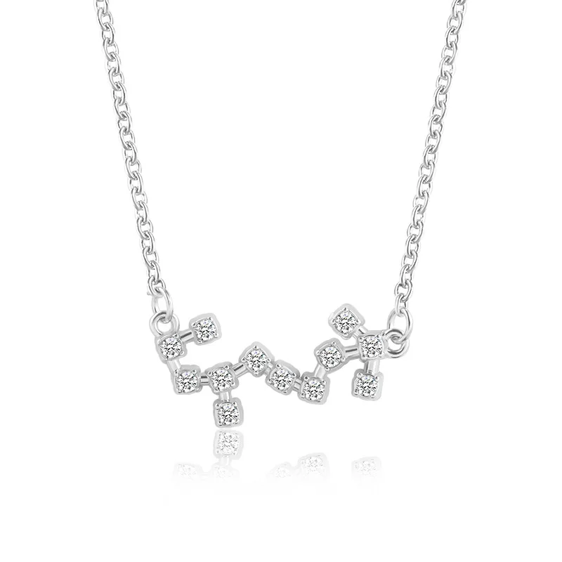 Gold Color Star Zodiac Sign 12 Constellation Necklaces &amp Pendants Choker for Women Long Chain Necklace a045 | Украшения и