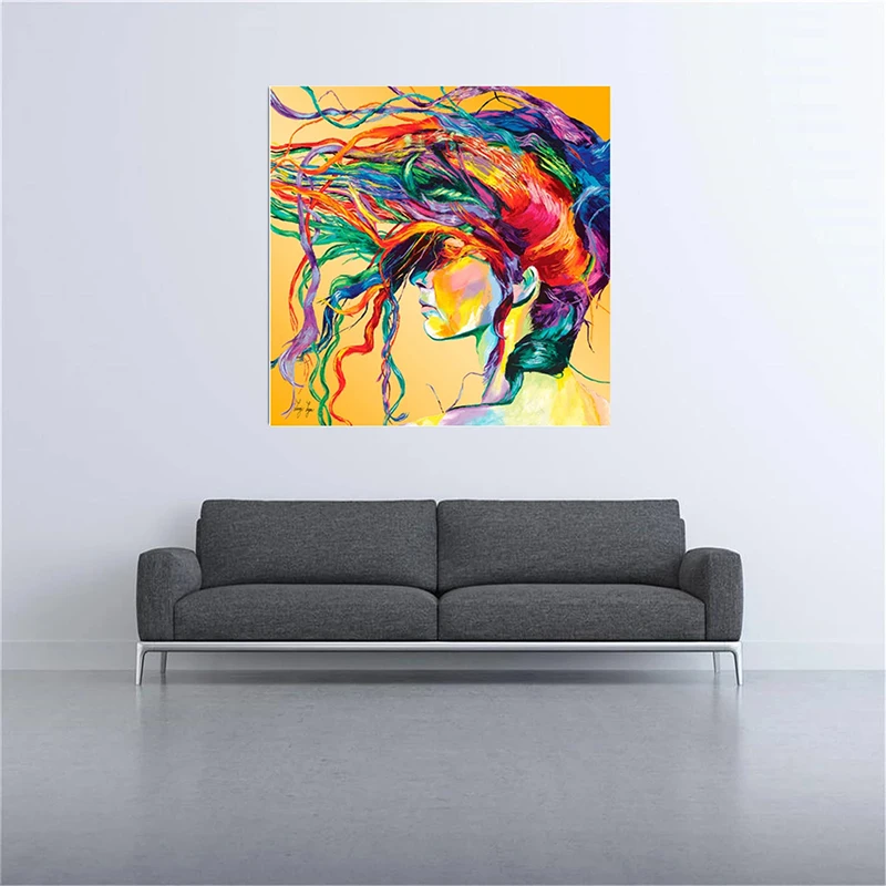 Живопись на холсте абстрактная цветная фигурка художественная живопись портрет
