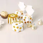50 шт. золотистый и черный в полоску и горошек, коробка шоколада мини печенье коробка шоколадных конфет лечения детский день рождения вечерние Поставки груза падения