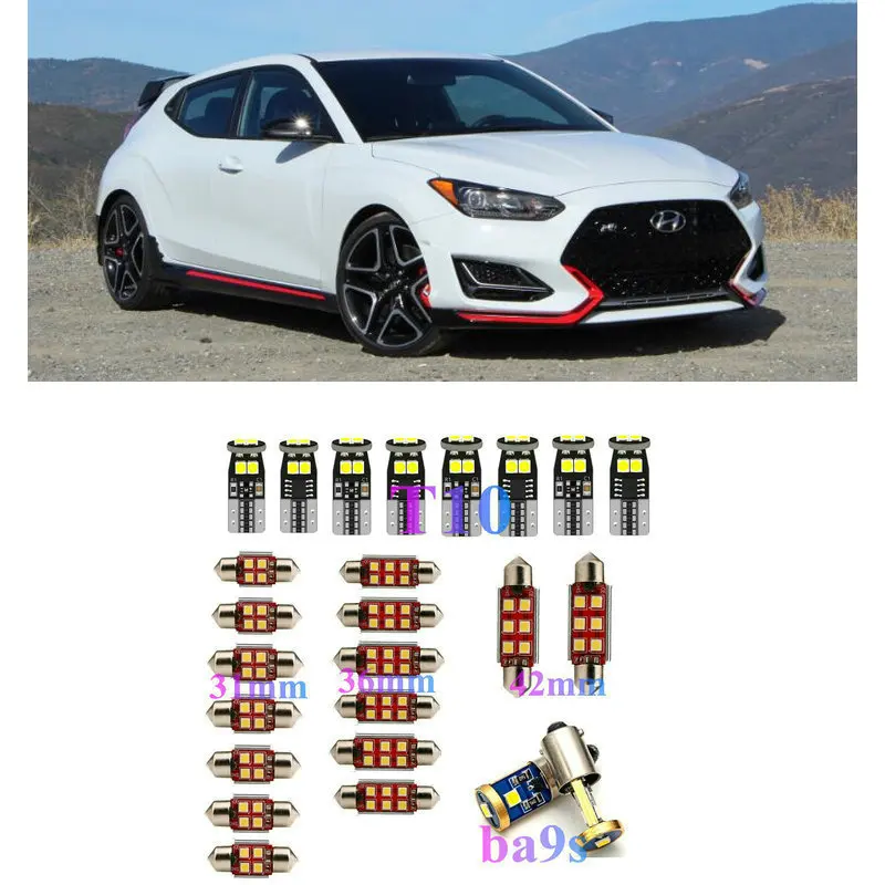 

Interior LED Lights Replacement for Hyundai creta Sonata Terracan Veloster Trajet ACCENT 1 2 3 4 Accessories Package Kit WHITE
