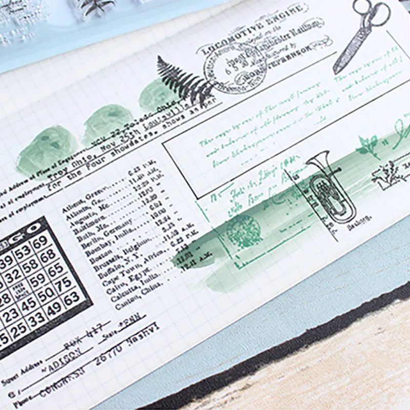 Винтажный прозрачный штамп moodtape для сделай сам Скрапбукинг/фотоальбом