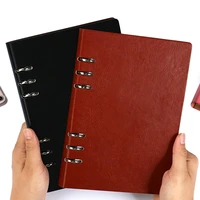 a5 6 ring binder notebook faux leather office writing journal diary planner
