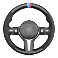 black carbon fiber car steering wheel cover for bmw m sport f30 f31 f34 f10 f11 f07 f12 f13 f06 x3 f25 f32 f33 f36 x1 f48 x2 f39