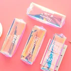 1 шт., прозрачные пеналы для карандашей из ПВХ в Корейском стиле