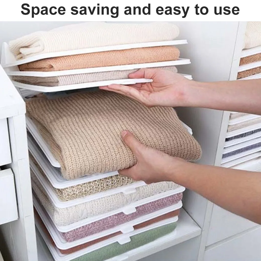 

Lazy Folding Clothes Board Shirt Pants Storage Organizer Wardrobe Clothing Divider Table 5/10Pcs