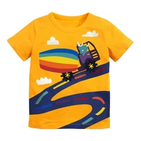 children summer baby girl clothes rainbow truck print tee tops brand cotton soft cute orange t shirt for kids 2 7 years