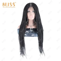 bliss braids 360 lace front wigs long box braided crochet braids wigs synthetic hair african braided for black women 30inches