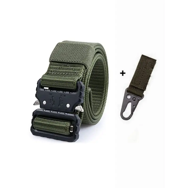 Tactical Belt Military Belt Army Combat Training Outdoor Hunting Adjustable High Quality Nylon Belt Security Accessories - Цвет: A belt and 1 hook a